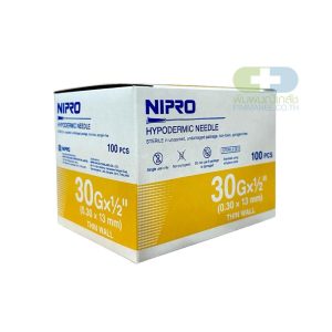เข็มฉีดยา NIPRO 30GX1/2" (100 ชิ้น/กล่อง)